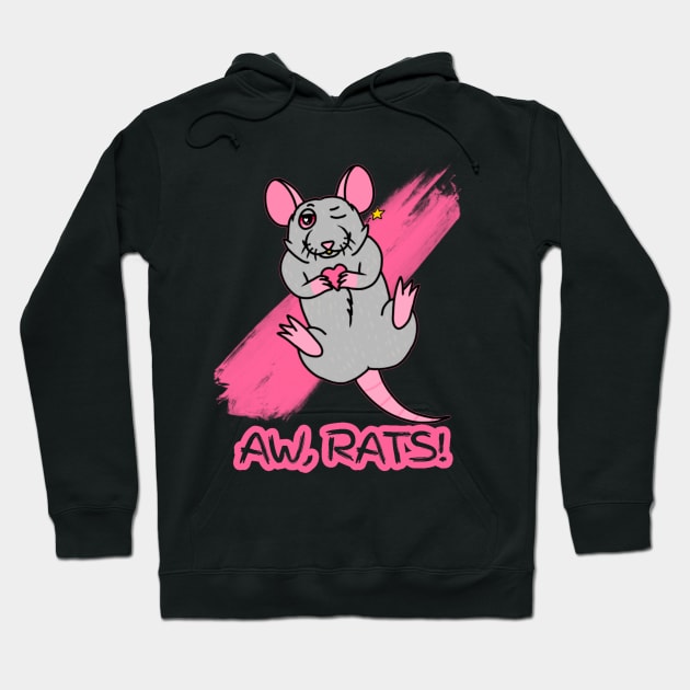 Aw, Rats! (Full Color Version) Hoodie by Rad Rat Studios